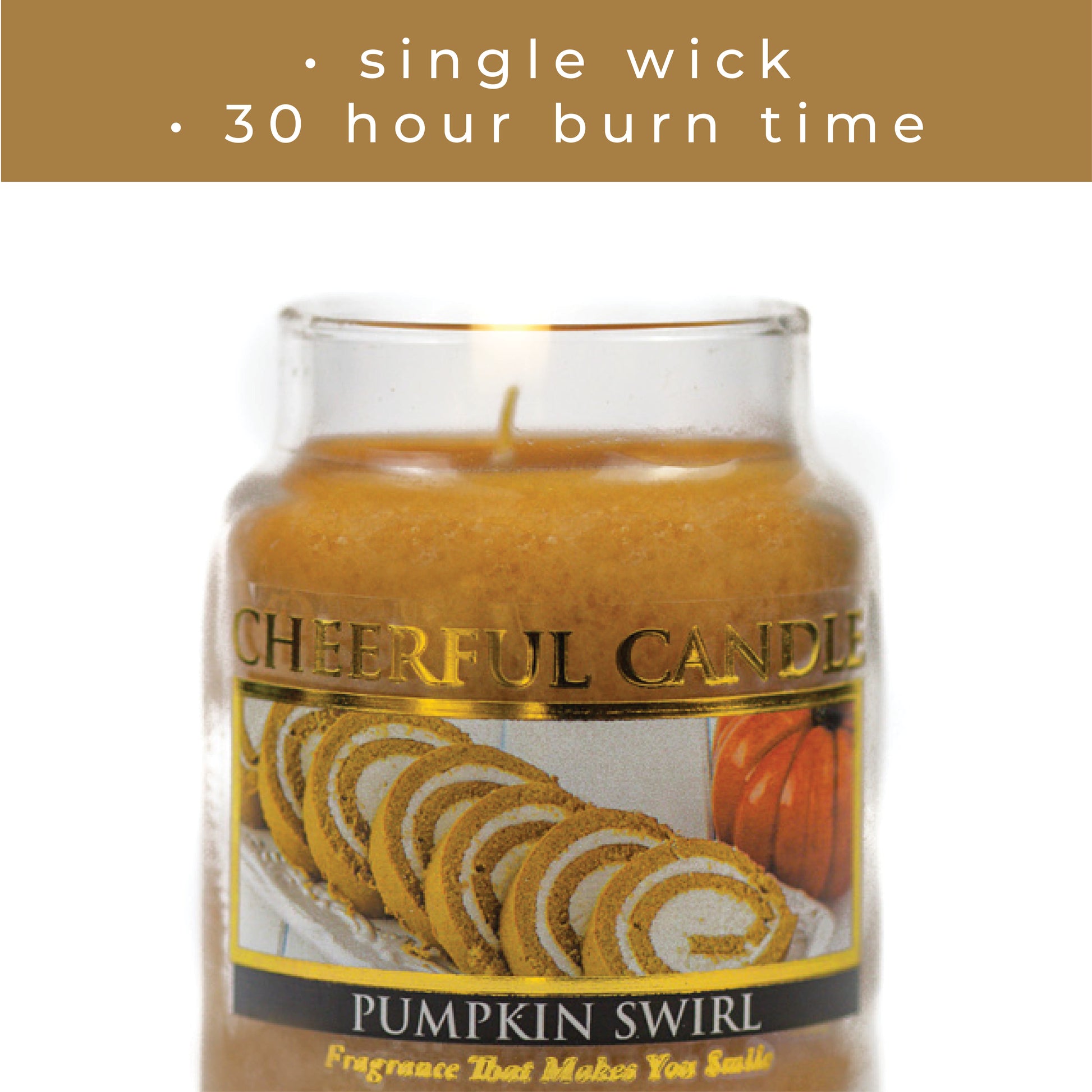 Pumpkin Swirl - 6 oz Cheerful Candle