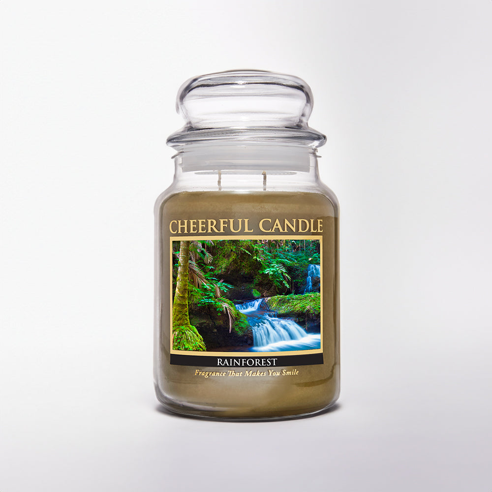 Rainforest Scented Candle -24 oz, Double Wick, Cheerful Candle