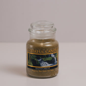 Rainforest Scented Candle - 6 oz, Single Wick, Cheerful Candle