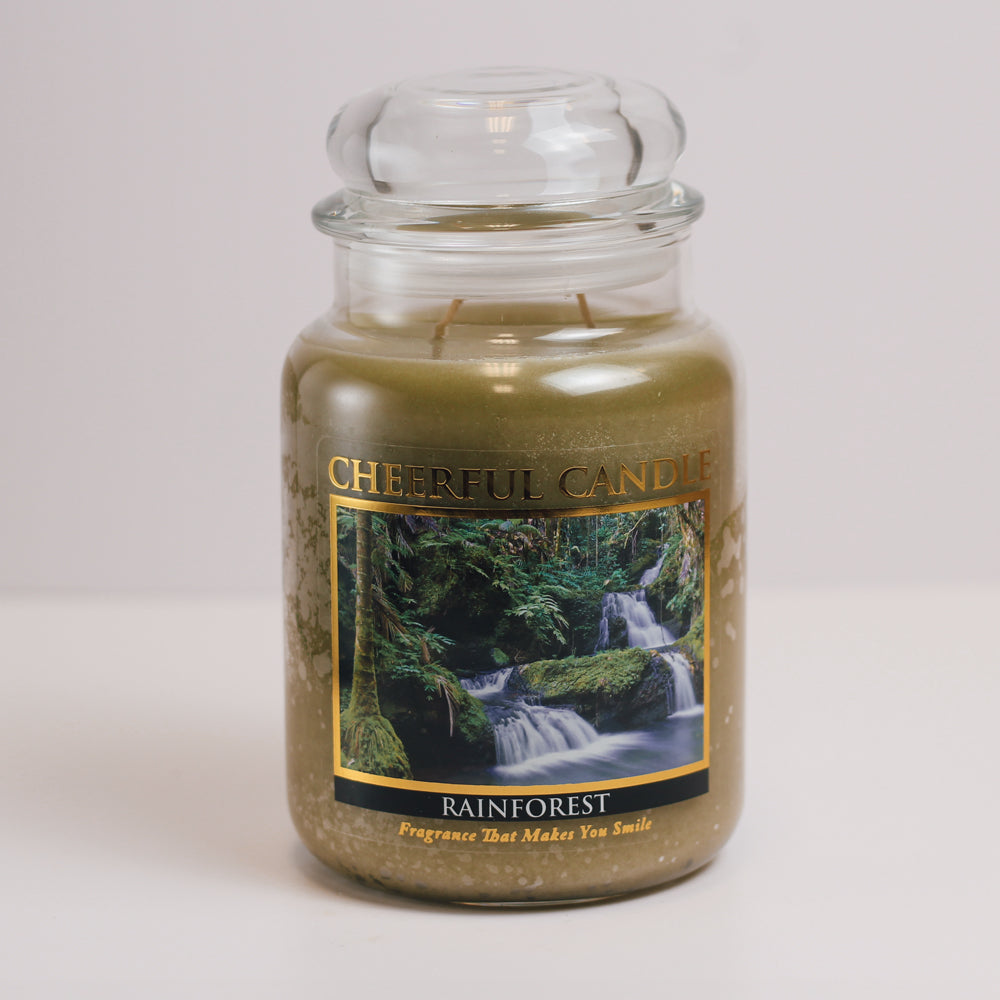 Rainforest Scented Candle -24 oz, Double Wick, Cheerful Candle