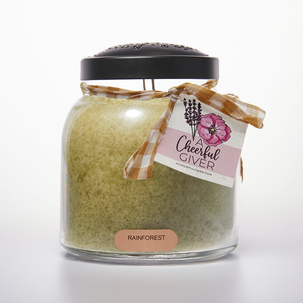 Rainforest Scented Candle - 34 oz, Double Wick, Papa Jar