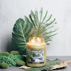 Rainforest Scented Candle -24 oz, Double Wick, Cheerful Candle