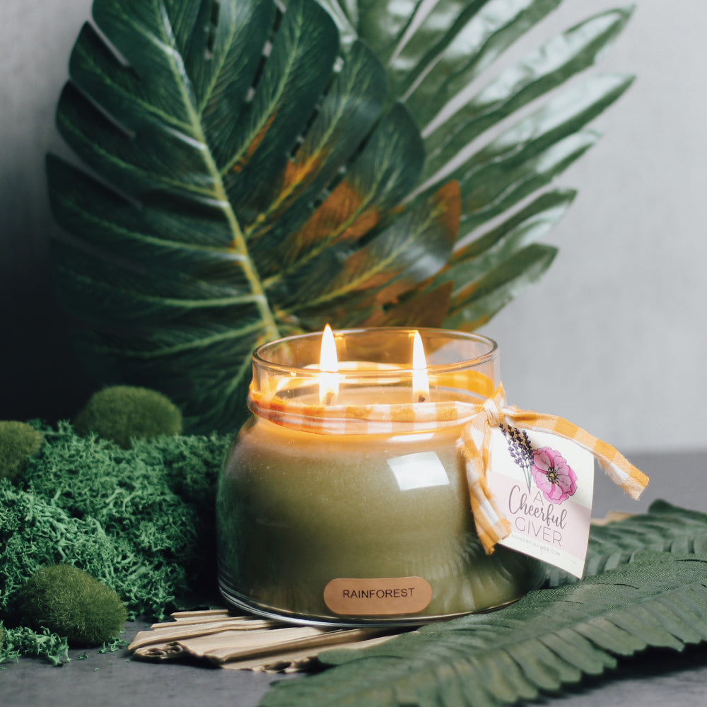 Rainforest Scented Candle - 22 oz, Double Wick, Mama Jar