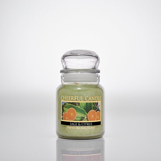 Sage & Citrus Scented Candle - 6 oz, Single Wick, Cheerful Candle
