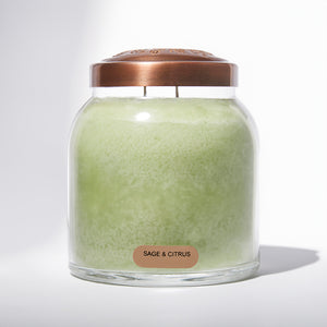 Sage & Citrus Scented Candle - 34 oz, Double Wick, Papa Jar