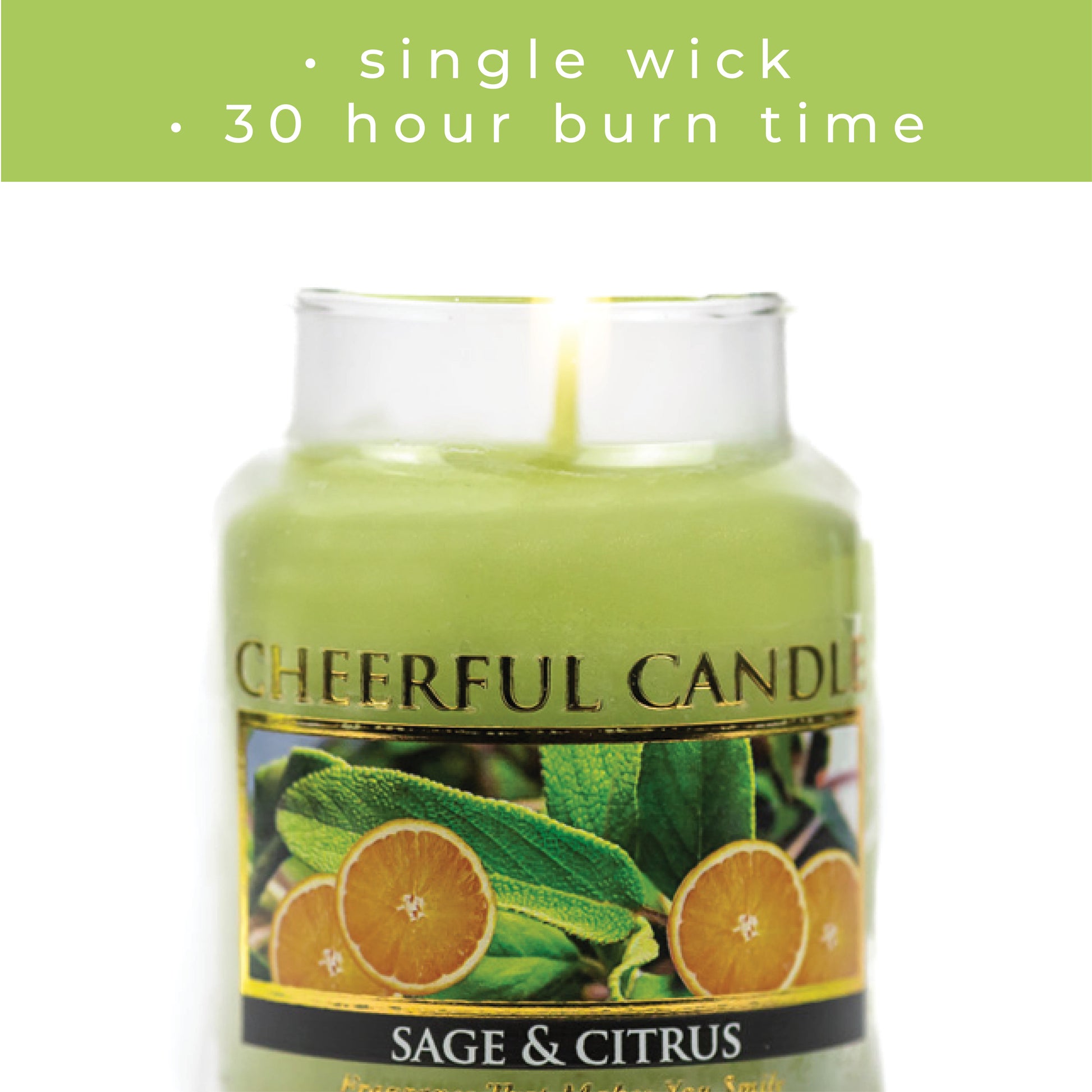 Sage & Citrus - 6 oz Cheerful Candle