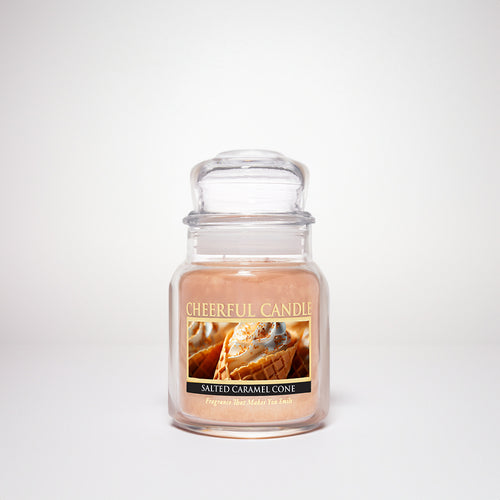Salted Caramel Cone Scented Candle - 6 oz, Single Wick, Cheerful Candle