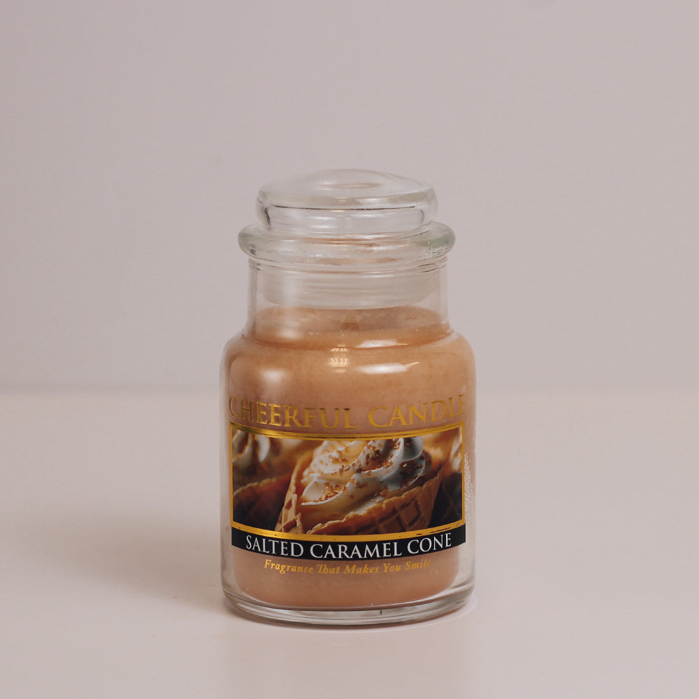 a cheerful giver Salted Caramel Cone Scented Candle - 6 oz Single Wick Cheerful Candle