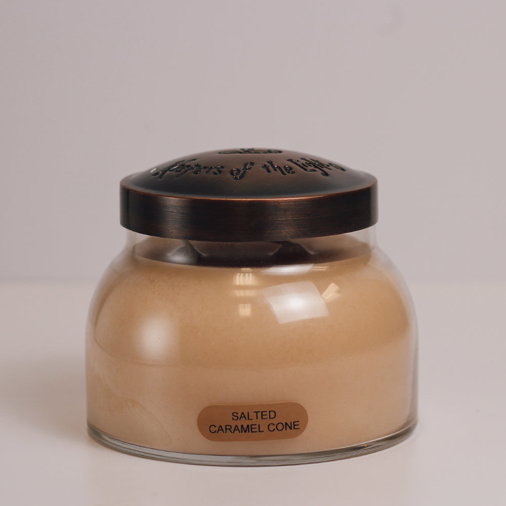 Salted Caramel Cone Scented Candle - 22 oz, Double Wick, Mama Jar