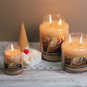 Salted Caramel Cone Scented Candle - 6 oz, Single Wick, Cheerful Candle