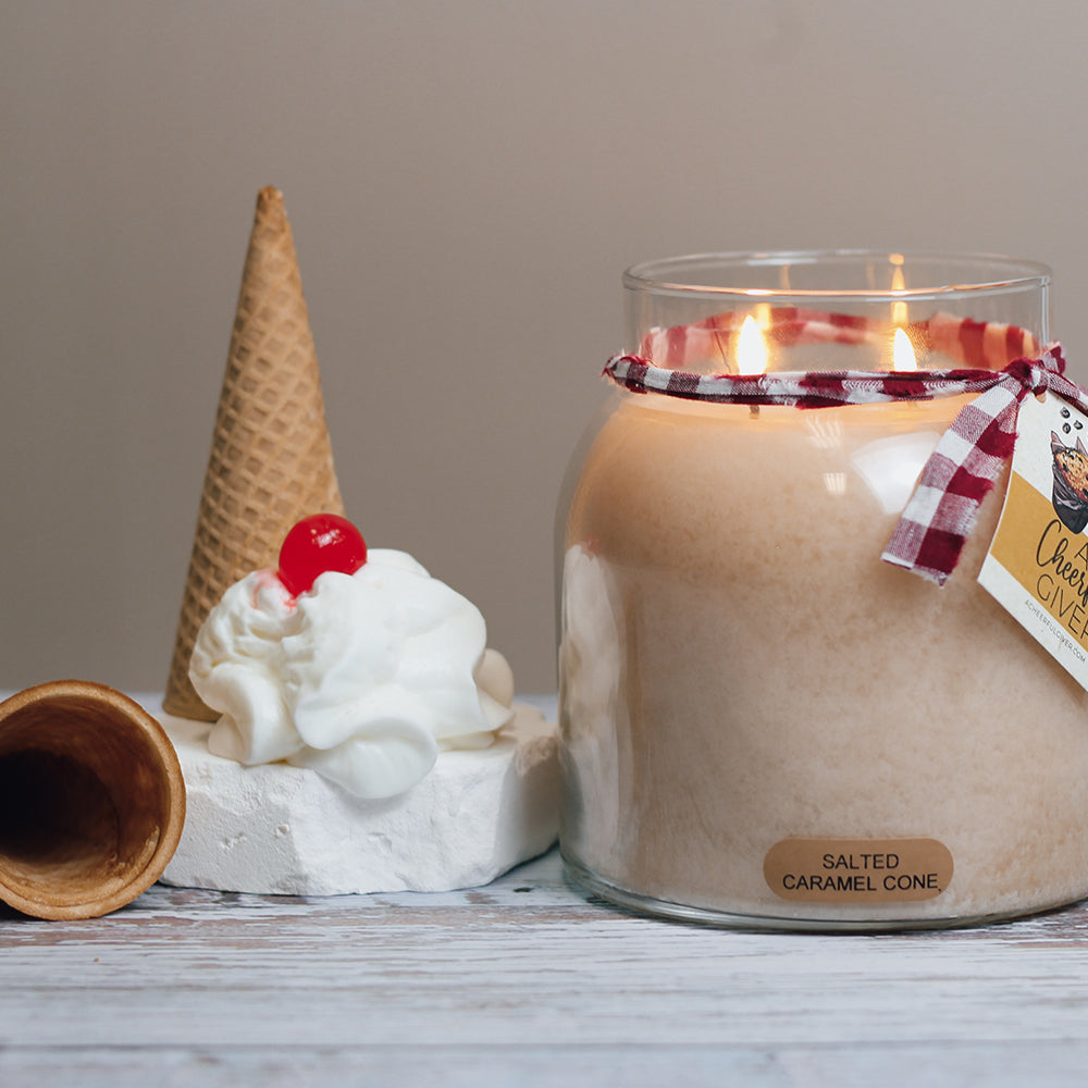 Salted Caramel Cone - 34 oz, Double Wick, Papa Jar