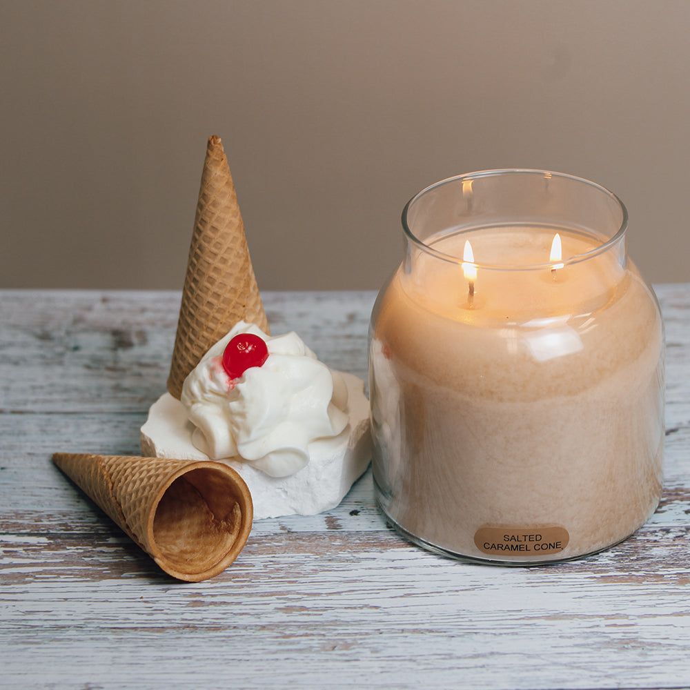 Salted Caramel Cone - 34 oz, Double Wick, Papa Jar