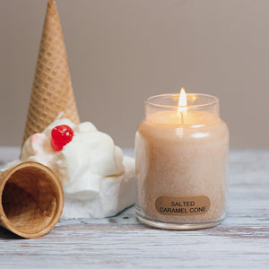 Salted Caramel Cone Scented Candle - 6 oz, Single Wick, Baby Jar