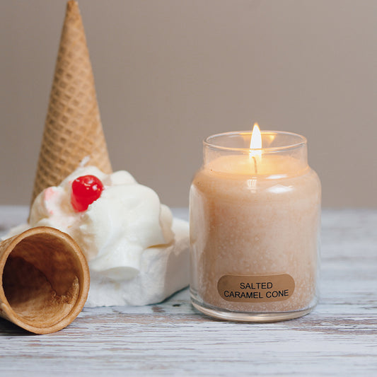 Salted Caramel Cone Scented Candle - 6 oz, Single Wick, Baby Jar