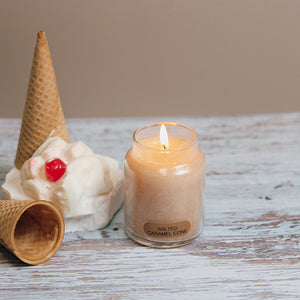 Salted Caramel Cone Scented Candle - 6 oz, Single Wick, Baby Jar