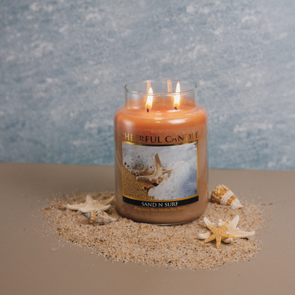 Sand N Surf Scented Candle -24 oz, Double Wick, Cheerful Candle