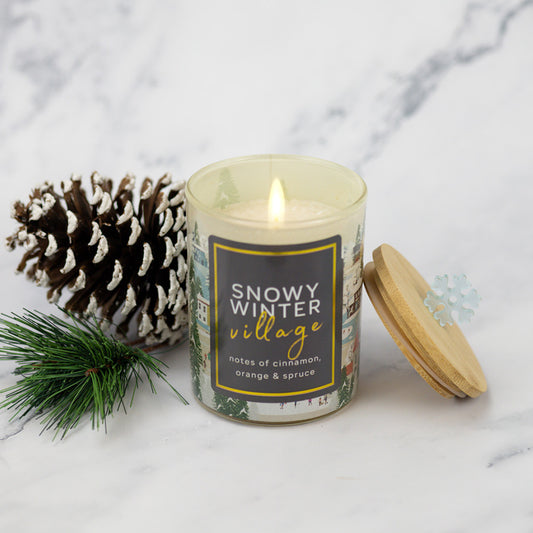 Snowy Winter Village - Seasonal Candle - Product Image by A Cheerful Giver