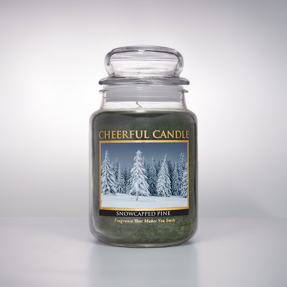 Snowcapped Pine Scented Candle -24 oz, Double Wick, Cheerful Candle