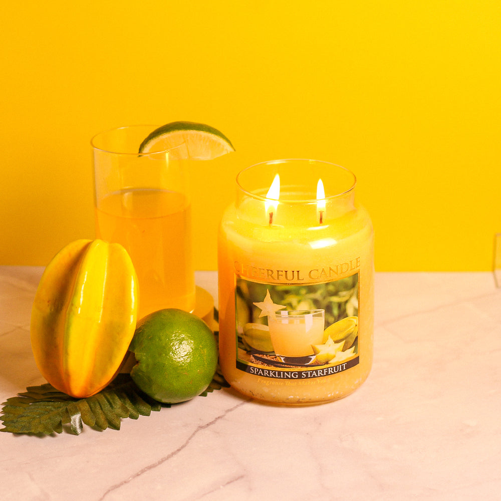 Sparkling Starfruit Scented Candle -24 oz, Double Wick, Cheerful Candle