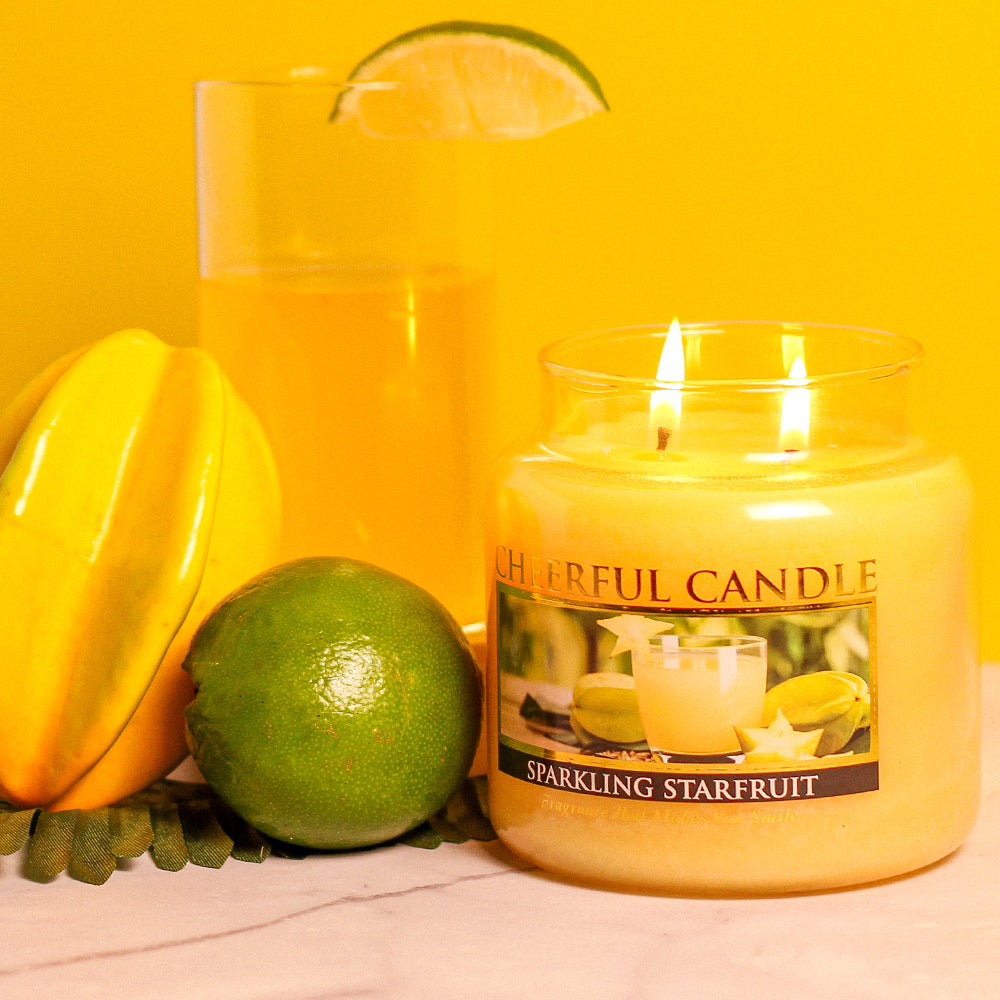 Sparkling Starfruit Scented Candle -16 oz, Double Wick, Cheerful Candle