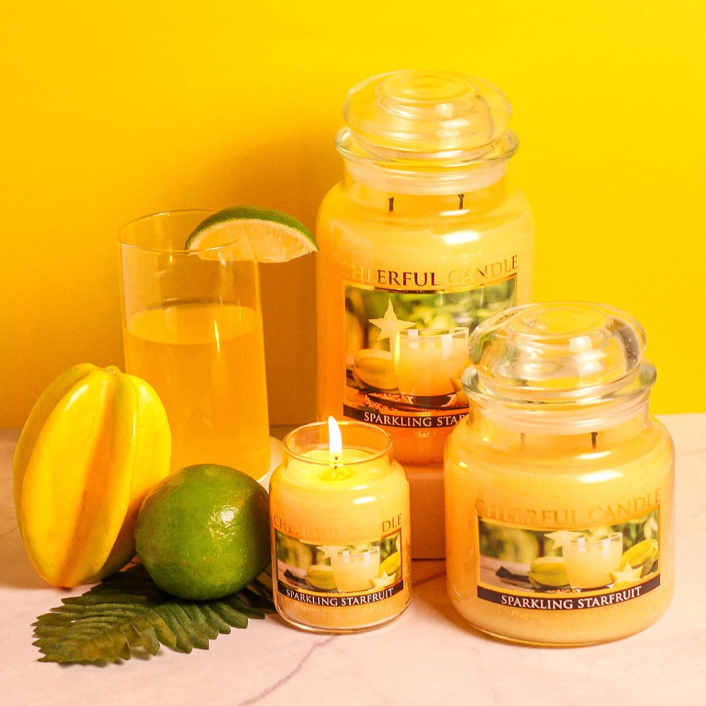 Sparkling Starfruit Scented Candle -24 oz, Double Wick, Cheerful Candle