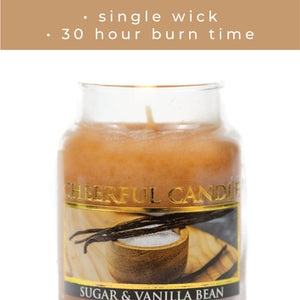Sugar & Vanilla Bean - 6 oz Cheerful Candle