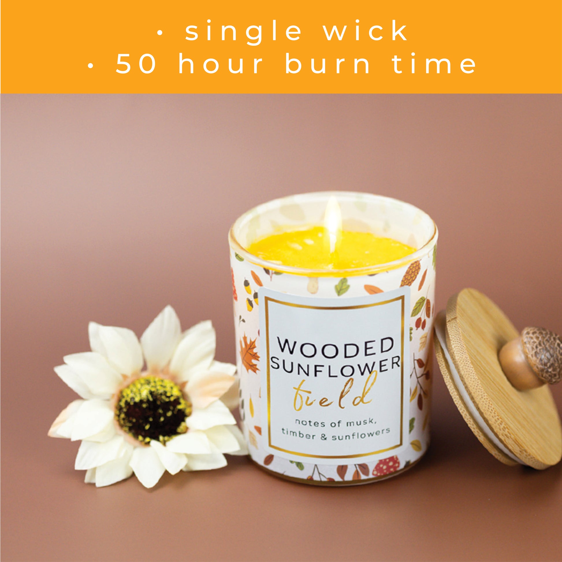 Wooded Sunflower Field - Seasonal Candle