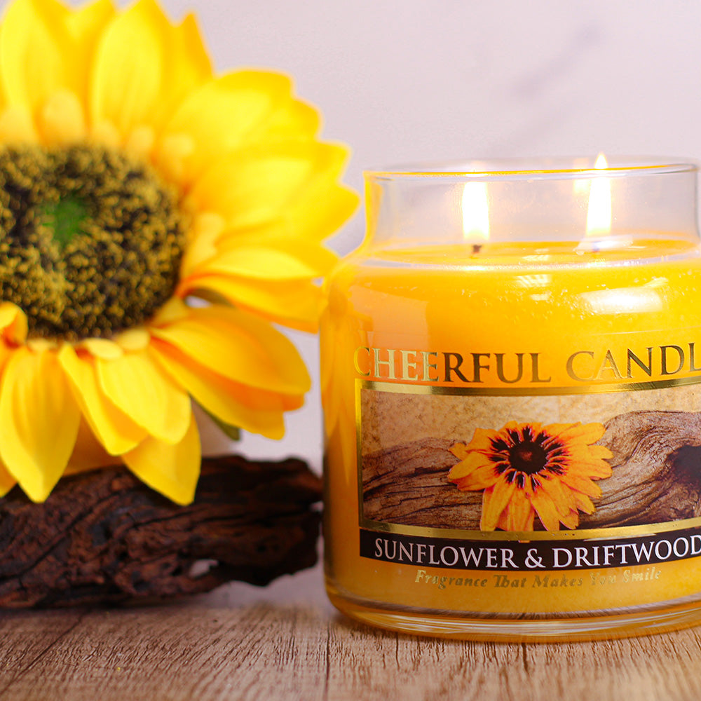 Sunflower & Driftwood - 16 oz Cheerful Candle