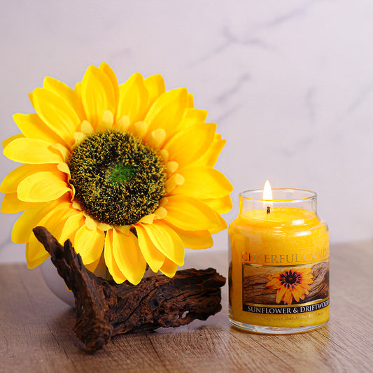 Sunflower & Driftwood - 6 oz Cheerful Candle