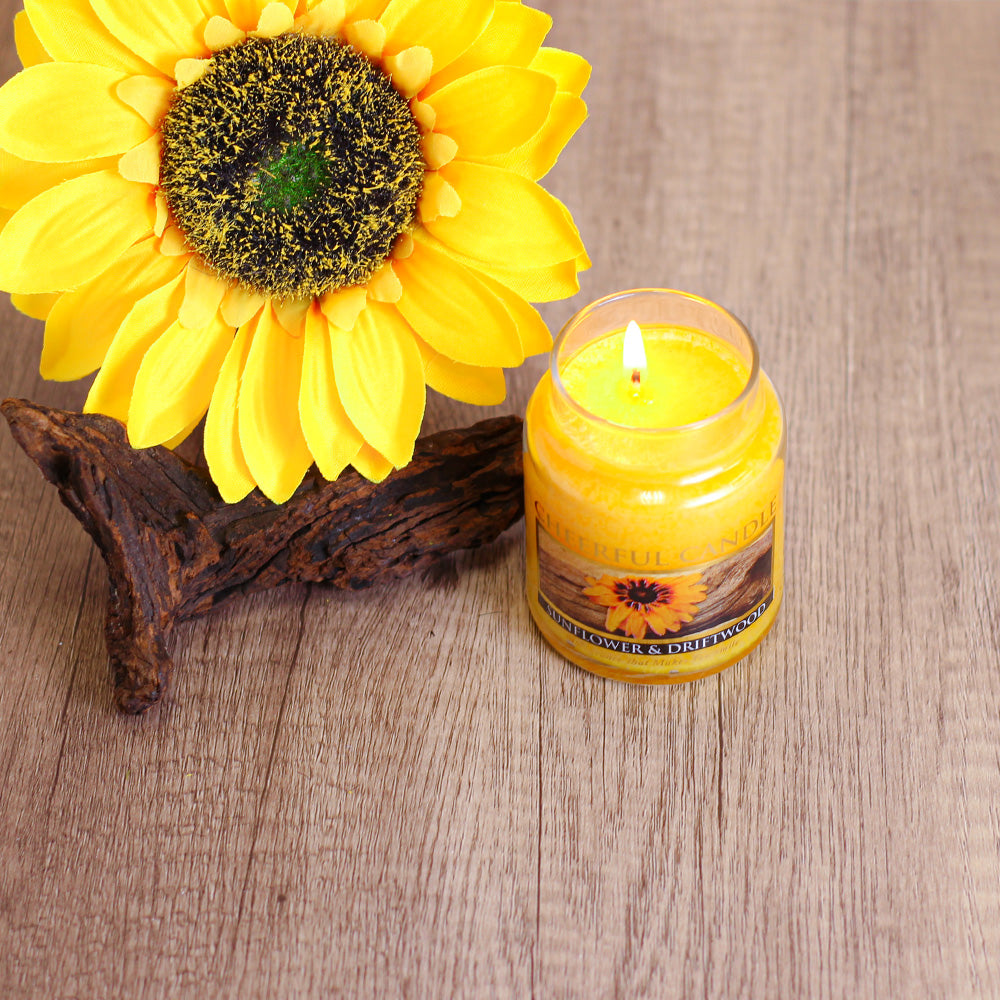 Sunflower & Driftwood - 6 oz Cheerful Candle