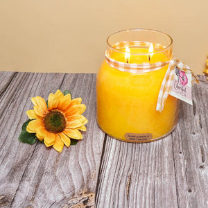 Sunflower & Driftwood Scented Candle - 34 oz, Double Wick, Papa Jar