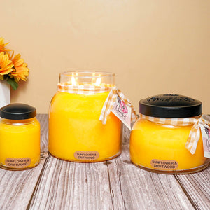 Sunflower & Driftwood Scented Candle - 34 oz, Double Wick, Papa Jar