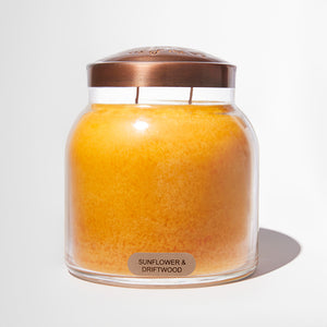 Sunflower & Driftwood Scented Candle - 34 oz, Double Wick, Papa Jar