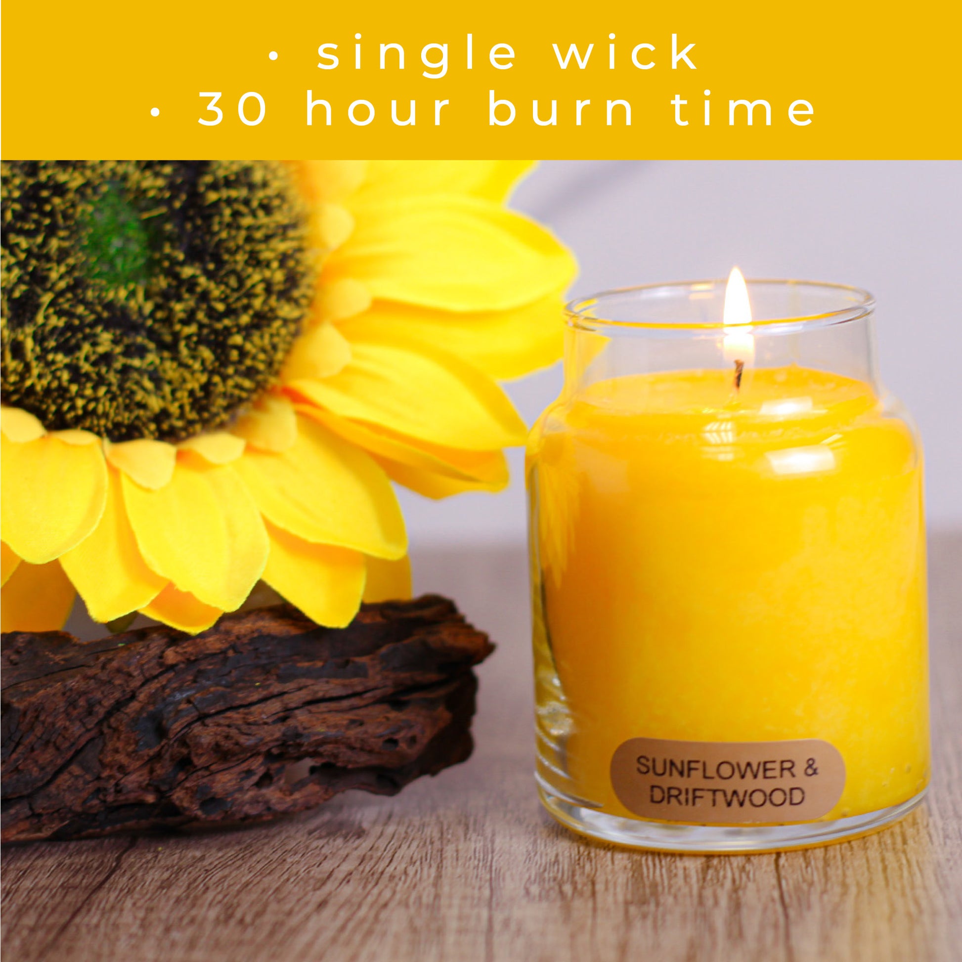 Sunflower & Driftwood - 6 oz Baby Candle