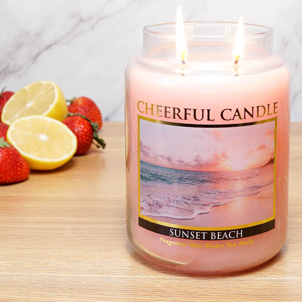 Sunset Beach Scented Candle -24 oz, Double Wick, Cheerful Candle