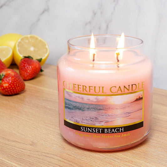 Sunset Beach Scented Candle -16 oz, Double Wick, Cheerful Candle