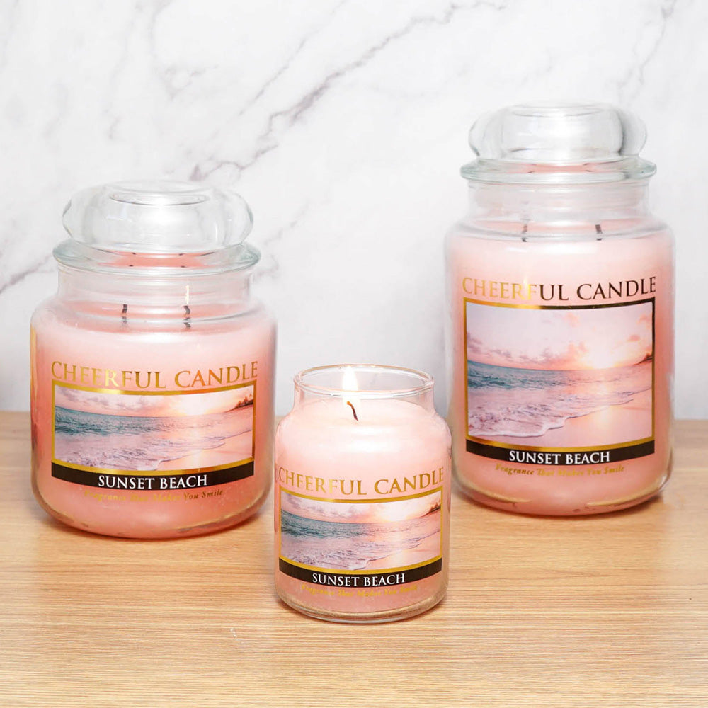 Sunset Beach Scented Candle - 6 oz, Single Wick, Cheerful Candle