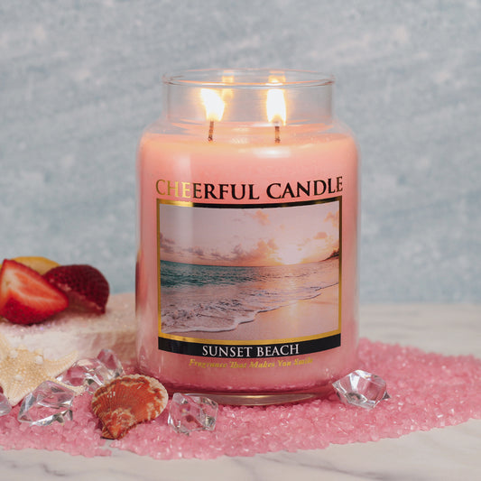 Sunset Beach Scented Candle -24 oz, Double Wick, Cheerful Candle