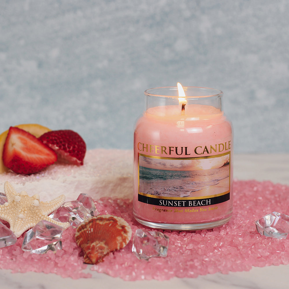 Sunset Beach Scented Candle - 6 oz, Single Wick, Cheerful Candle