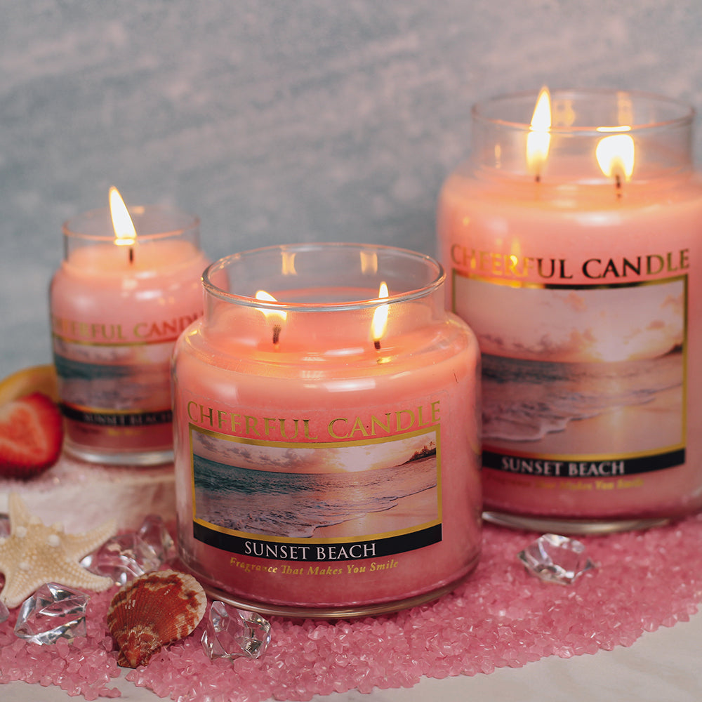 Sunset Beach Scented Candle -24 oz, Double Wick, Cheerful Candle