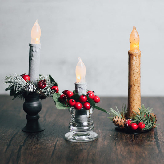 Pine with Sugared Berry & Pinecones - Mini Candle Rings