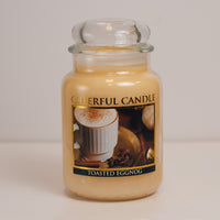 Toasted Eggnog Scented Candle -24 oz, Double Wick, Cheerful Candle