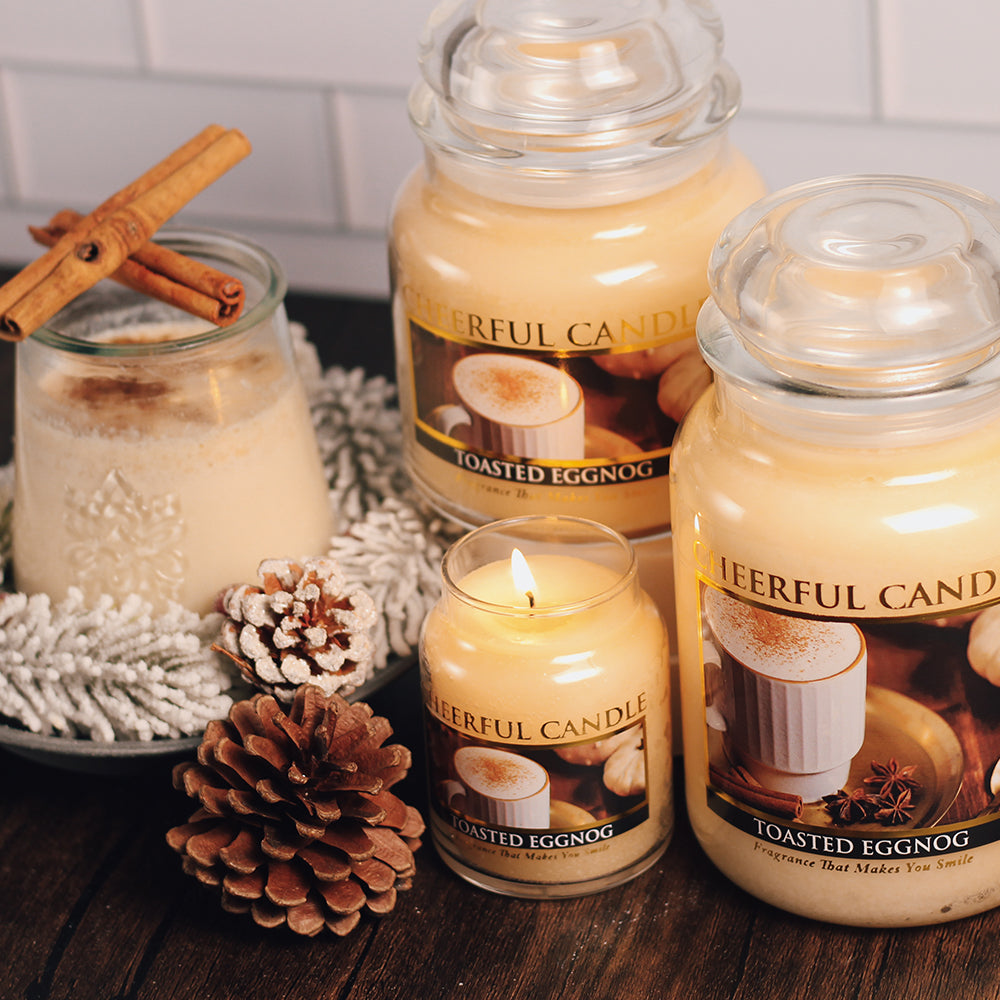 Toasted Eggnog Scented Candle -24 oz, Double Wick, Cheerful Candle