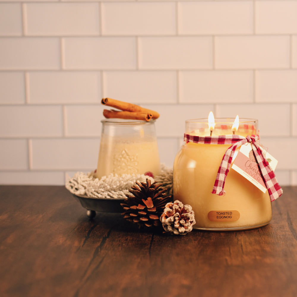 Toasted Eggnog Scented Candle - 34 oz, Double Wick, Papa Jar