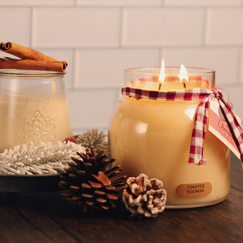 Toasted Eggnog Scented Candle - 34 oz, Double Wick, Papa Jar