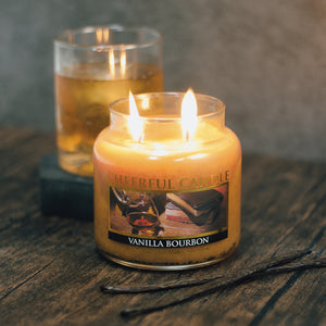 Vanilla Bourbon Scented Candle -16 oz, Double Wick, Cheerful Candle