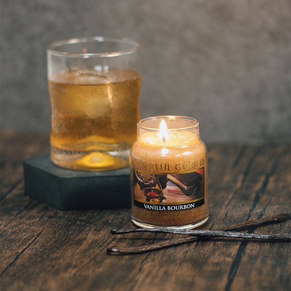 Vanilla Bourbon Scented Candle - 6 oz, Single Wick, Cheerful Candle