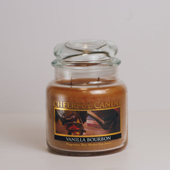 Vanilla Bourbon Scented Candle -16 oz, Double Wick, Cheerful Candle