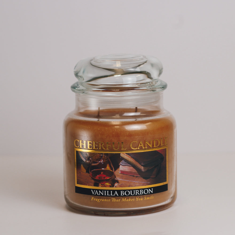 Vanilla Bourbon Scented Candle -16 oz, Double Wick, Cheerful Candle