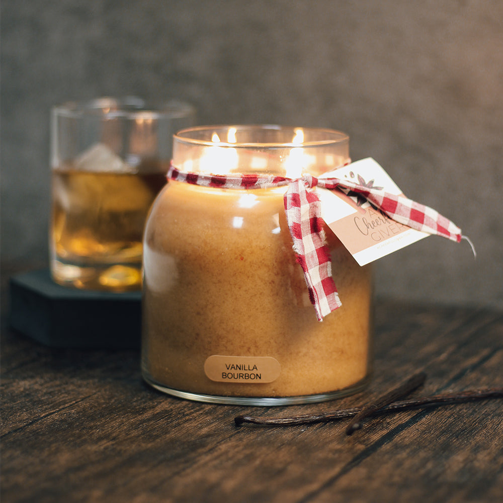 Vanilla Bourbon Scented Candle - 34 oz, Double Wick, Papa Jar